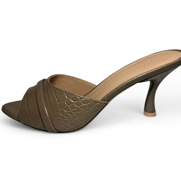 Malone Souliers Women's Julia Taupe Slip-On Heeled Sandals 38.5 NWT - Picture 11 of 14